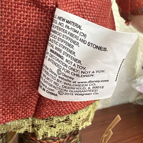 Fall Thanksgiving Decor Minnie Mouse Disney  2015 Walgreens Straw 14 Inch - Picture 6 of 7